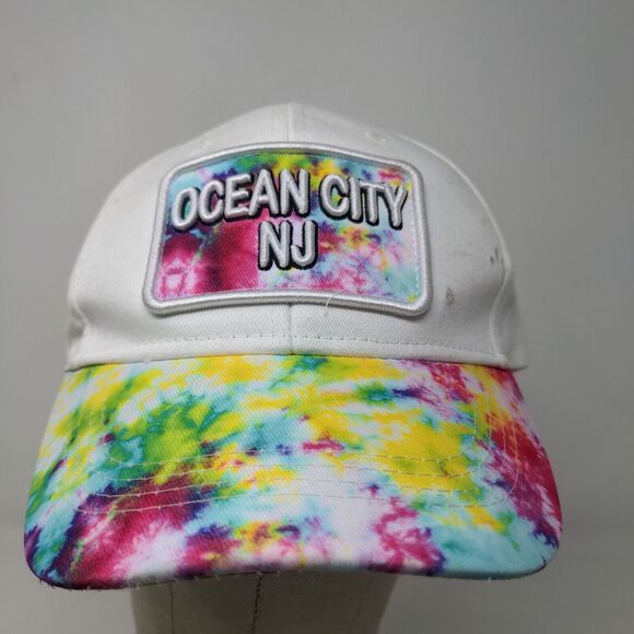 Lucky 7 USA Men's Strapback Hat White Adjustable Ocean City New Jersey - Picture 2 of 13
